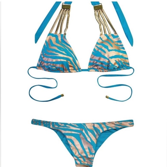 NWT 3 piece beach bunny bikini 👙 L triangle top, XL bandeau top and L bottoms - Picture 9 of 10